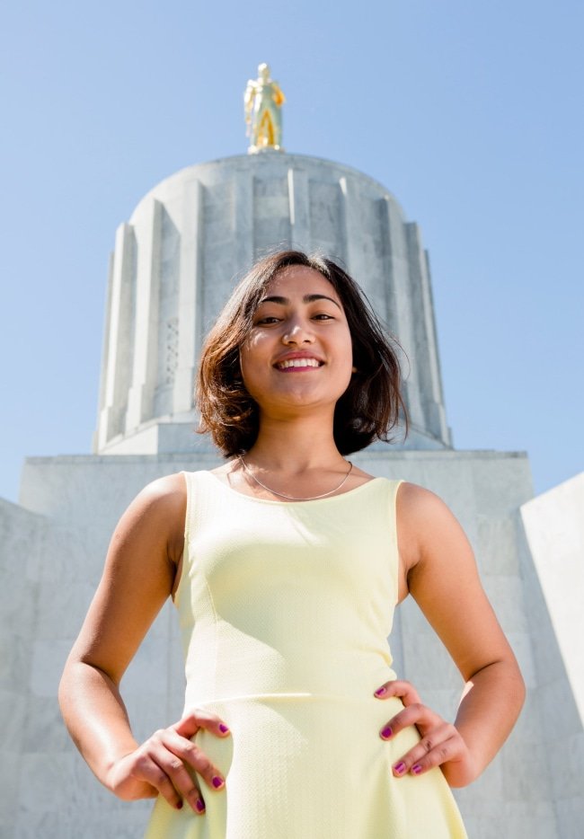 students working on computer