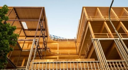Thumbnail for New Art Building's Mass Timber Frame Rises on SW Broadway