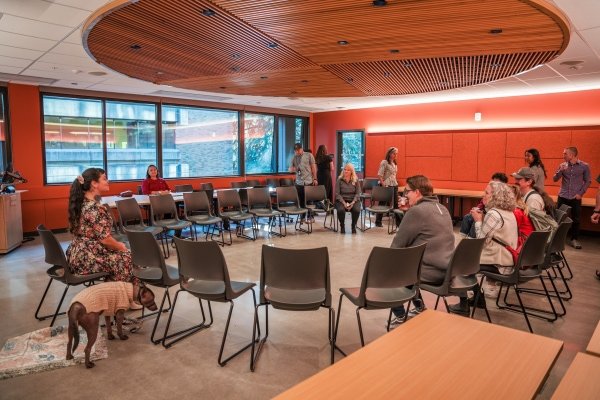 student working in art studio