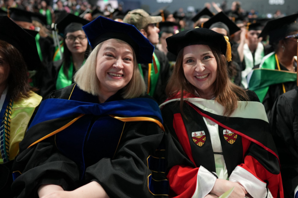 PSUF professors in regalia at Commencement.